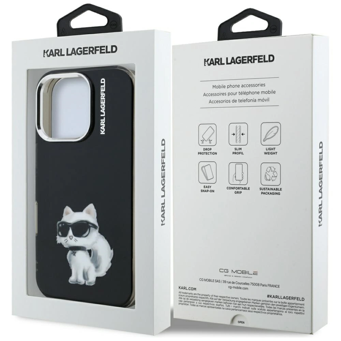 Karl Lagerfeld IML Aquarelle Choupette & Logo Apple iPhone 16 Pro black
