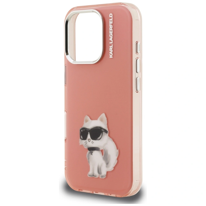 Karl Lagerfeld IML Aquarelle Choupette & Logo Apple iPhone 16 Pro pink
