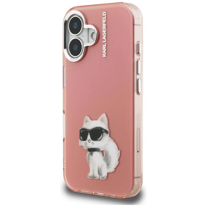 Karl Lagerfeld IML Aquarelle Choupette & Logo Apple iPhone 16 pink