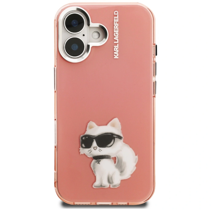 Karl Lagerfeld IML Aquarelle Choupette & Logo Apple iPhone 16 pink
