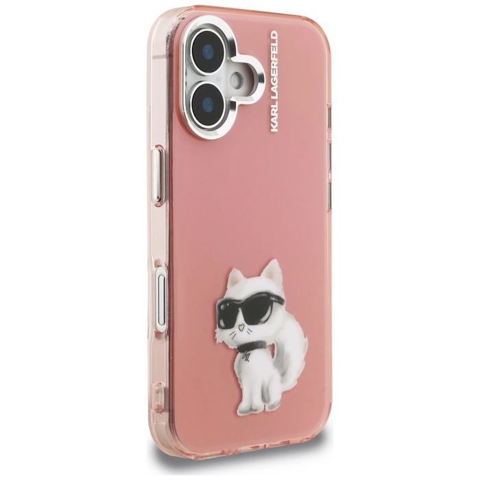Karl Lagerfeld IML Aquarelle Choupette & Logo Apple iPhone 16 pink