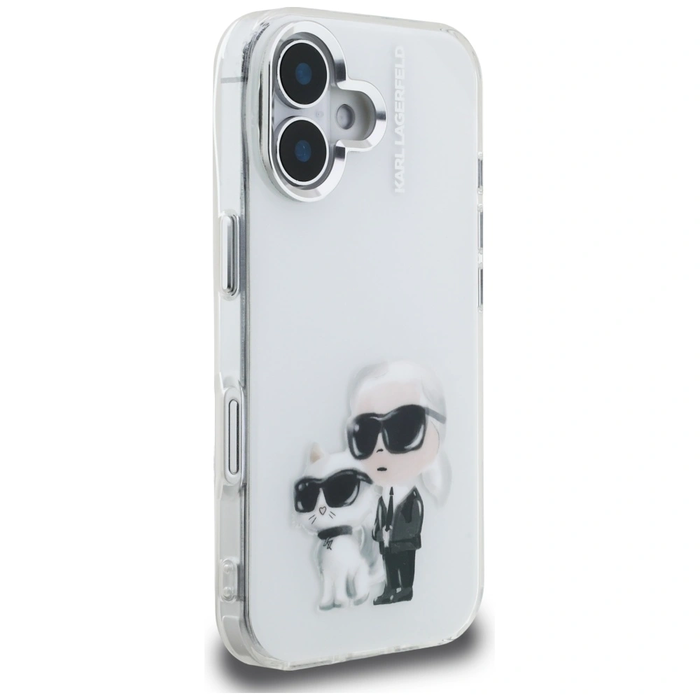 Karl Lagerfeld IML Aquarelle Karl & Choupette & Logo Apple iPhone 16 white