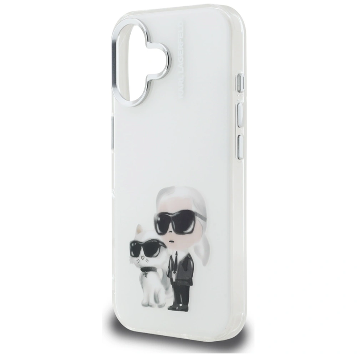 Karl Lagerfeld IML Aquarelle Karl & Choupette & Logo Apple iPhone 16 white