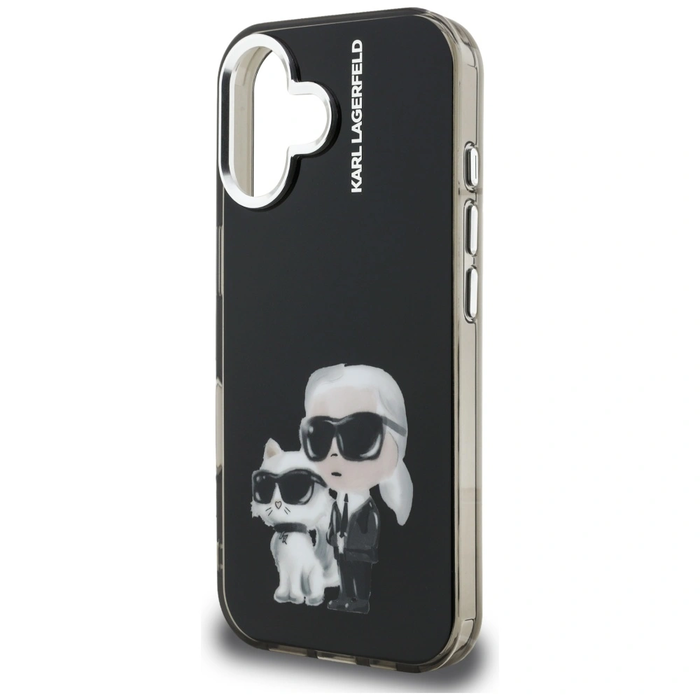 Karl Lagerfeld IML Aquarelle Karl & Choupette & Logo Apple iPhone 16 black