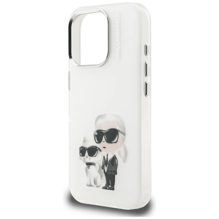 Karl Lagerfeld IML Aquarelle Karl & Choupette & Logo Apple iPhone 16 Pro white