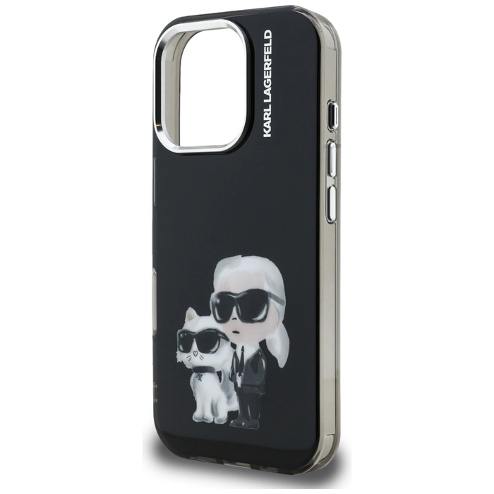Karl Lagerfeld IML Aquarelle Karl & Choupette & Logo Apple iPhone 16 Pro black