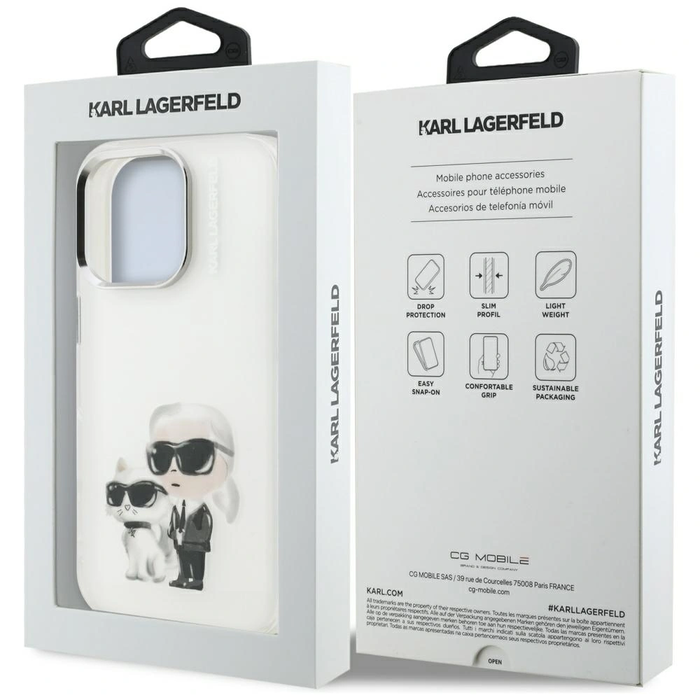 Karl Lagerfeld IML Aquarelle Karl & Choupette & Logo Apple iPhone 16 Pro Max white