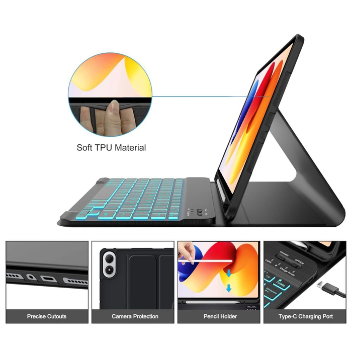 Tech-Protect SmartCase Pen + Keyboard Xiaomi Poco Pad M1 / Redmi Pad 2 Pro 12.1 Black