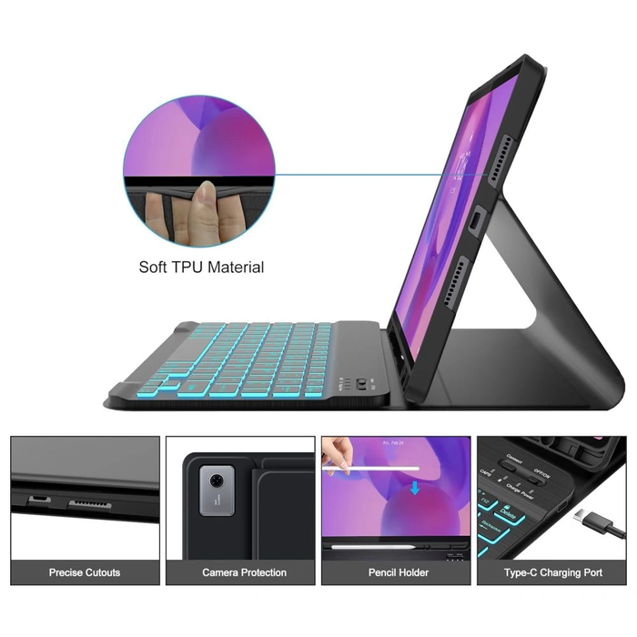 Tech-Protect SmartCase Pen + Keyboard Lenovo Idea Tab Plus 12.1 TB-361 Black