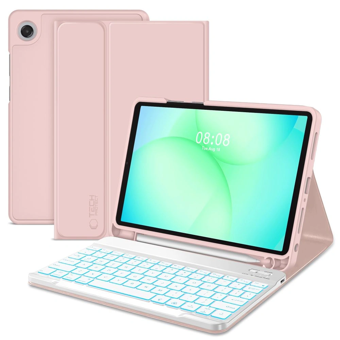 Tech-Protect SmartCase Pen + Keyboard Samsung Galaxy Tab A9+ / A11+ Plus 11.0 X210 / X215 / X216 / X230 / X235 / X236 Pink