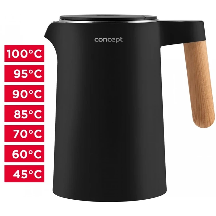 Βραστήρας Concept 1,5l Double Wall Black Rk3301