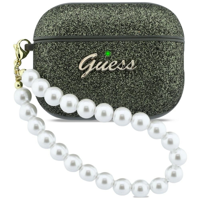 Guess Glitter Pearl Strap Apple AirPods Pro 3 khaki