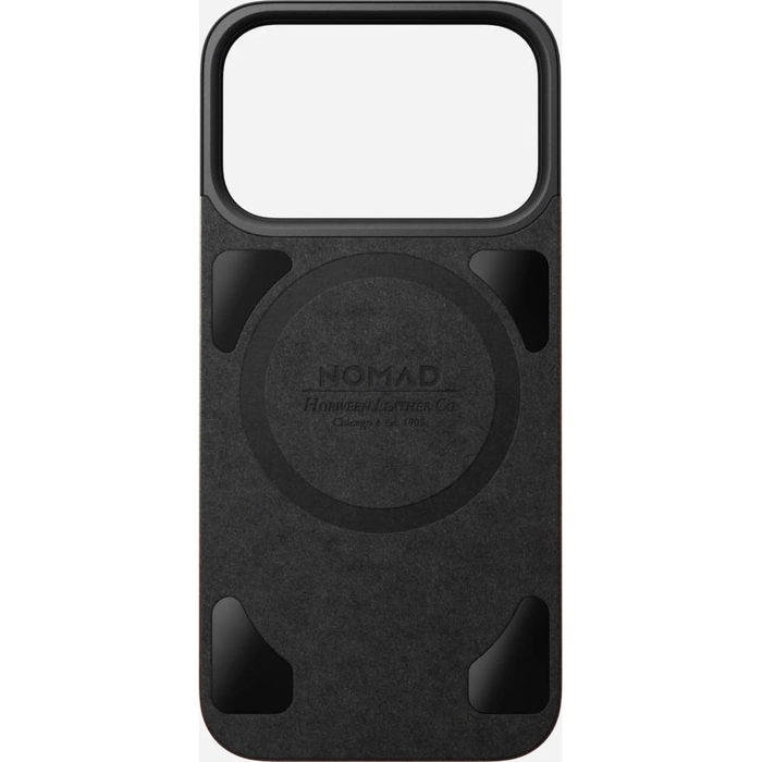 NOMAD Magnetic Leather Back Apple iPhone 17 Pro MagSafe, Horween leather (rustic brown)