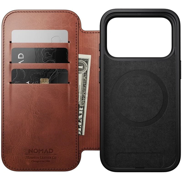 NOMAD Modern Leather Folio Apple iPhone 17 Pro MagSafe, Horween leather (olde dublin)