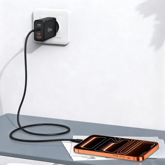 Tech-Protect NC120W-GAN 4-port Network Charger PD 120W / QC3.0 Black
