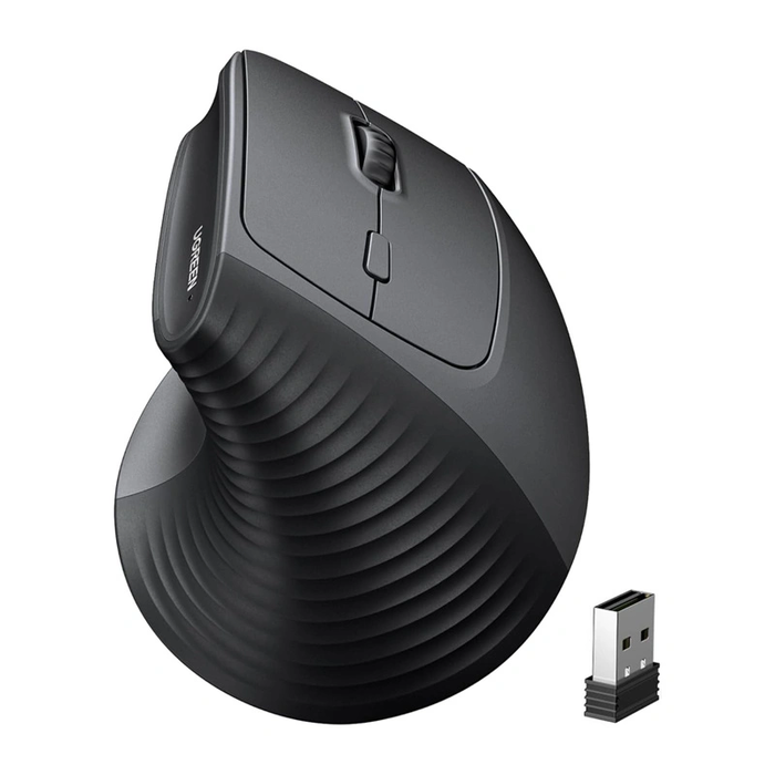 Ugreen M571 Wireless Vertical Mouse 2.4G 4000 DPI 1xAA (black)