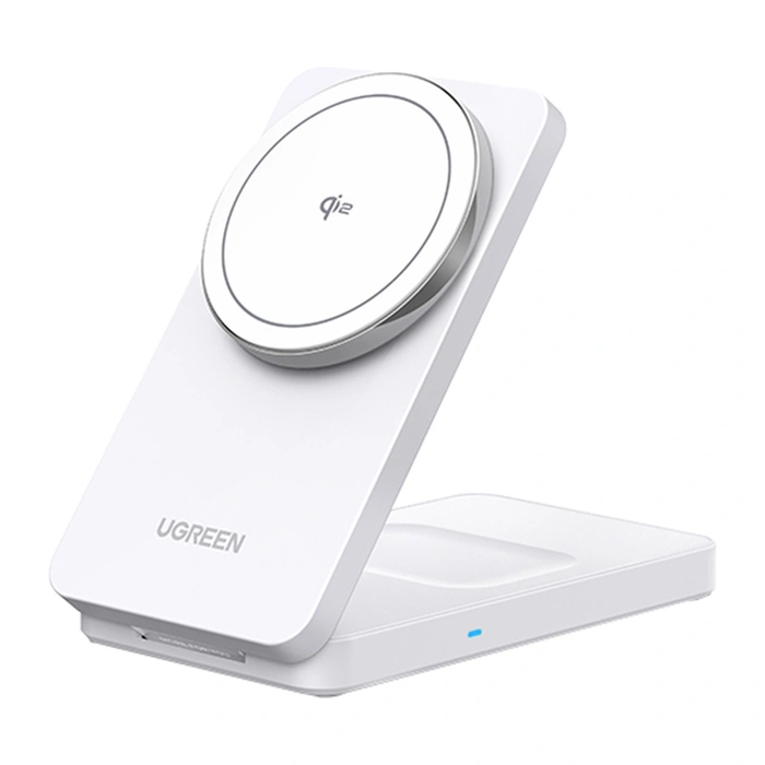 UGREEN W706 MagSafe 15W 2-in-1 Wireless Magnetic Charger (White)