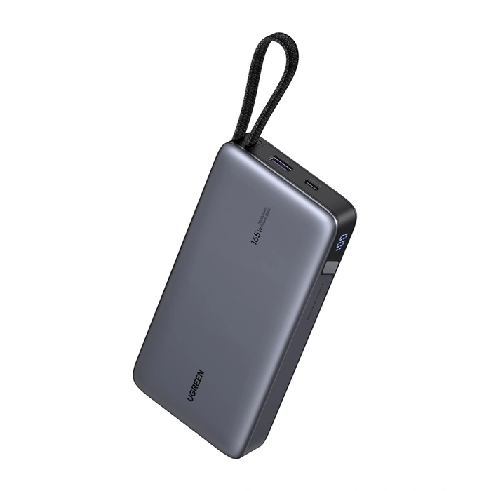 Ugreen PB552 Powerbank 25000mAh 165W USB-A, USB-C + built-in cable (gray)