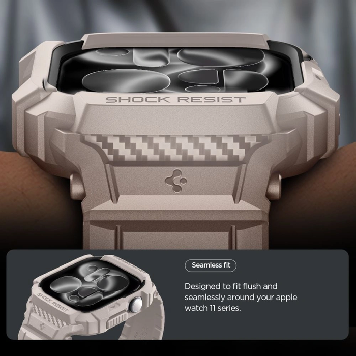 Spigen Rugged Armor Pro V2 Apple Watch 10 / 11 46mm Dune Beige