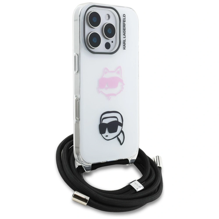 Karl Lagerfeld IML Crossbody Karl&Choupette Head Apple iPhone 16 Pro Max white