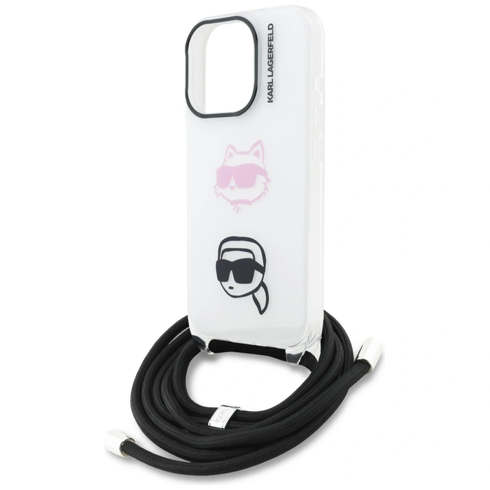 Karl Lagerfeld IML Crossbody Karl&Choupette Head Apple iPhone 16 Pro Max white