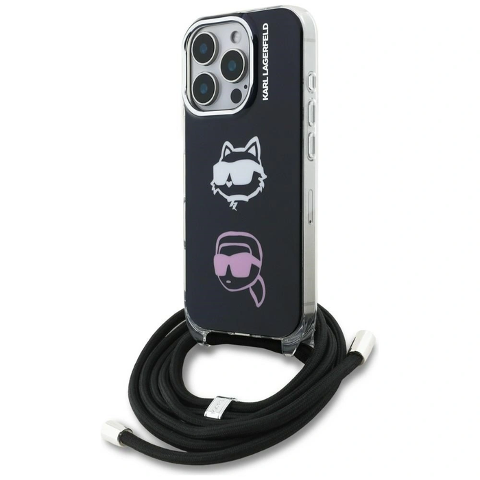 Karl Lagerfeld IML Crossbody Karl&Choupette Head Apple iPhone 16 Pro Max black