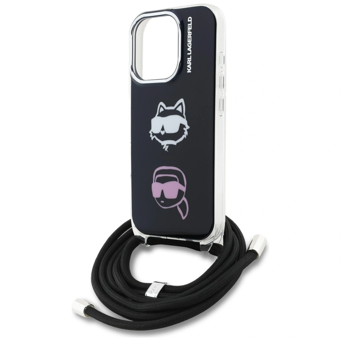 Karl Lagerfeld IML Crossbody Karl&Choupette Head Apple iPhone 16 Pro Max black
