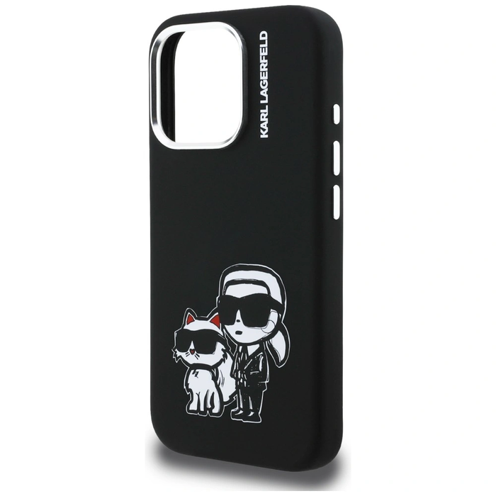 Karl Lagerfeld Silicone Karl&Choupette Sketch MagSafe Apple iPhone 16 Pro black