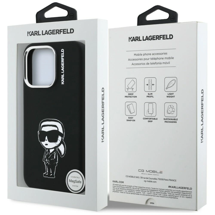Karl Lagerfeld Silicone Karl Sketch MagSafe Apple iPhone 16 Pro black