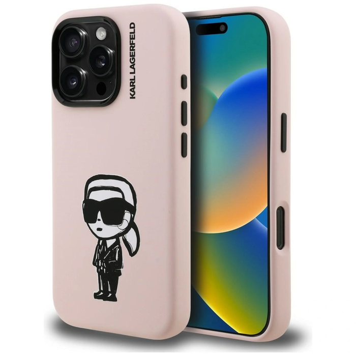 Karl Lagerfeld Silicone Karl Sketch MagSafe Apple iPhone 16 Pro Max pink
