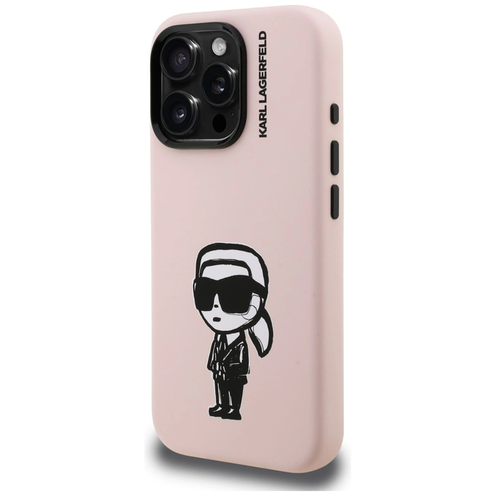 Karl Lagerfeld Silicone Karl Sketch MagSafe Apple iPhone 16 Pro pink
