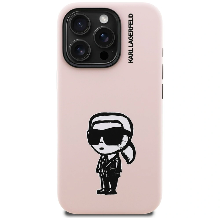 Karl Lagerfeld Silicone Karl Sketch MagSafe Apple iPhone 16 Pro pink