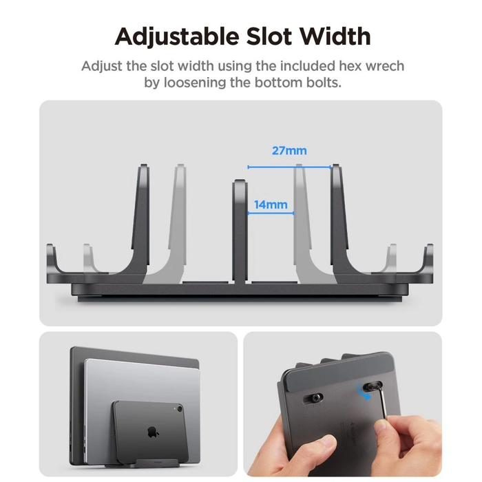 Spigen LD208S4 Vertical Laptop Stand Space Grey