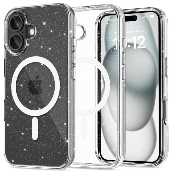 [CR] Tech-protect Flexair Hybrid MagSafe Case for Apple iPhone 16 Glitter
