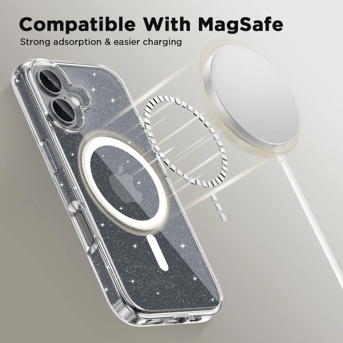 [CR] Tech-protect Flexair Hybrid MagSafe Case for Apple iPhone 16 Glitter