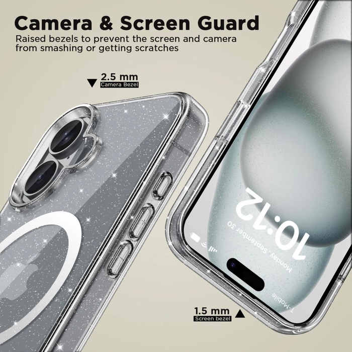 [CR] Tech-protect Flexair Hybrid MagSafe Case for Apple iPhone 16 Glitter