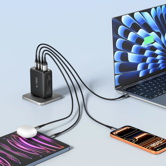 Tech-Protect NC200W-GAN 4-port Network Charger PD 200W / QC3.0 Black