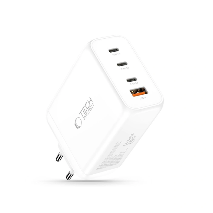 Tech-Protect NC240W-GAN 4-port Network Charger PD 240W / QC3.0 White