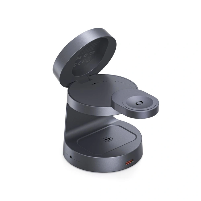 Tech-Protect QI2.2-25W-A48 3in1 Magnetic MagSafe Wireless Charger Dark Grey