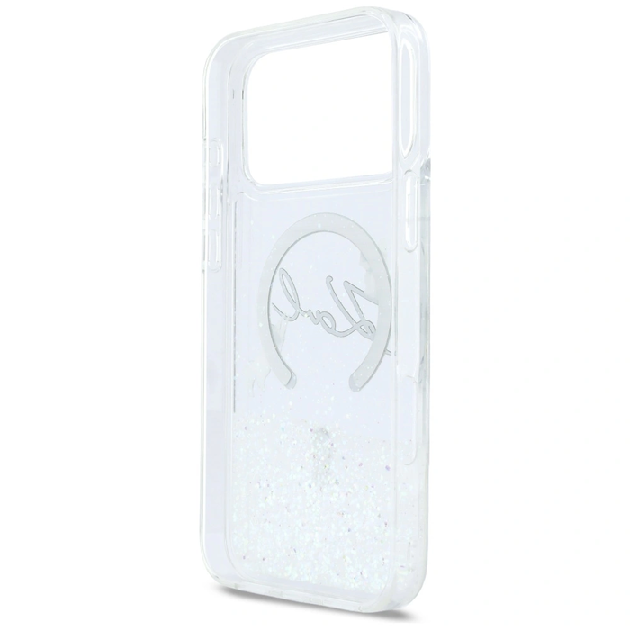 Karl Lagerfeld Liquid Glitter Karl Script Logo MagSafe Apple iPhone 17 Pro Max clear