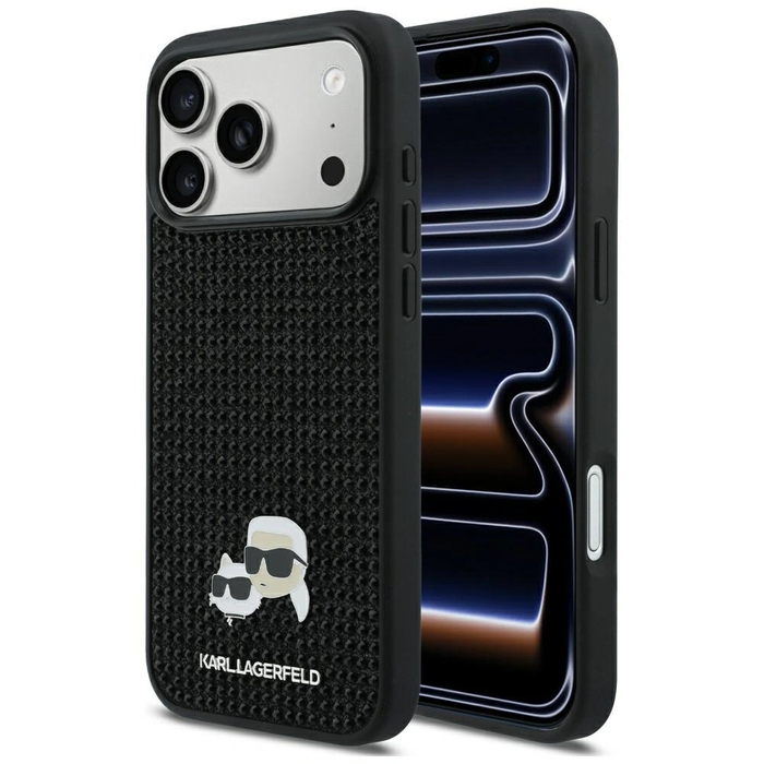 Karl Lagerfeld Rhinestones Karl&Choupette Pin Apple iPhone 17 Pro Max black