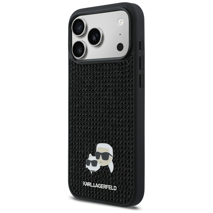 Karl Lagerfeld Rhinestones Karl&Choupette Pin Apple iPhone 17 Pro Max black