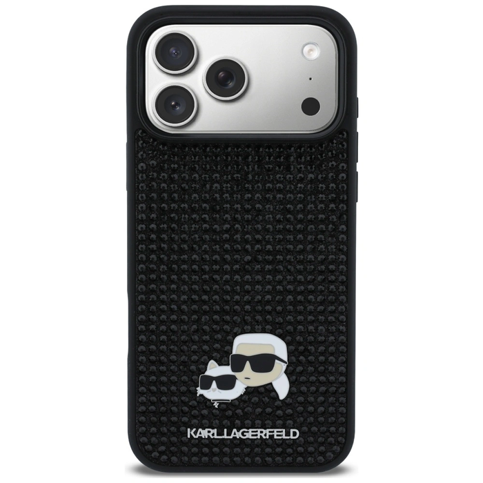 Karl Lagerfeld Rhinestones Karl&Choupette Pin Apple iPhone 17 Pro Max black