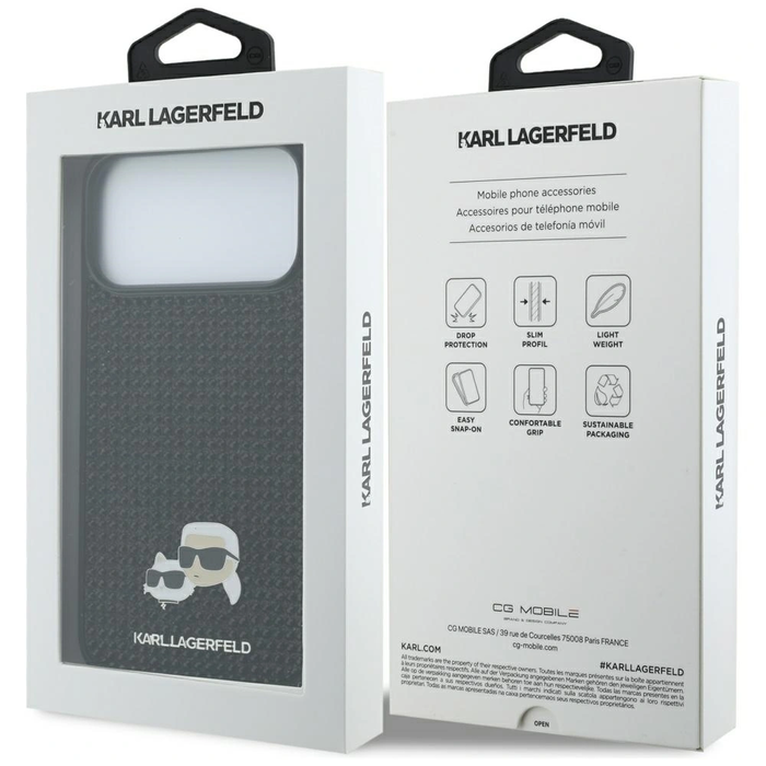 Karl Lagerfeld Rhinestones Karl&Choupette Pin Apple iPhone 17 Pro Max black