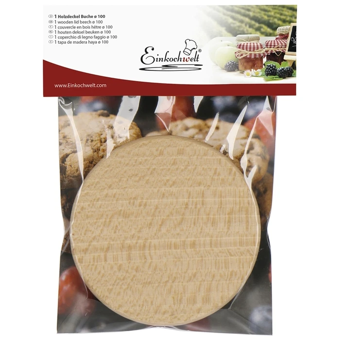 WECK Round Wooden Coaster / Lid Brown 10 cm (Model 121453)