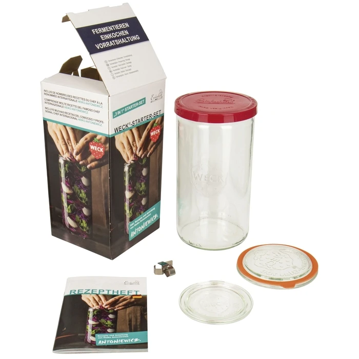 Weck Glass Jar with Lid, Transparent, 1590 ml (Model 121462)