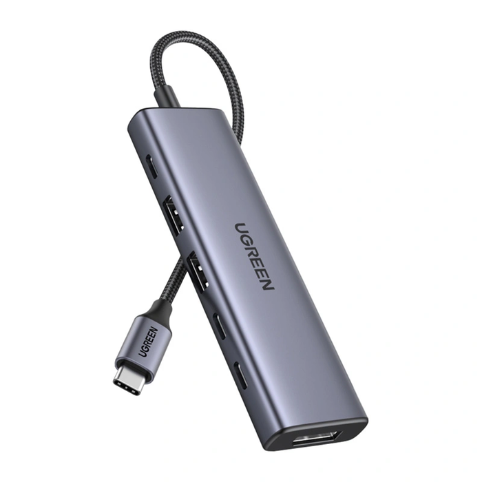 UGREEN Hub / USB-C adapter 6w1 CM511 USB-C to 2x USB DisplayPort 4K 60Hz 2x USB-C PD 100W