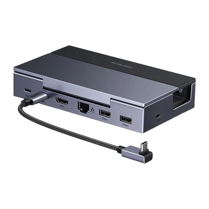 UGREEN CM800 6-in-1 Docking Station for Portable Consoles Steam Deck / Asus ROG Ally USB-C to HDMI 4K 120Hz 2x USB USB-C RJ45 (gray)