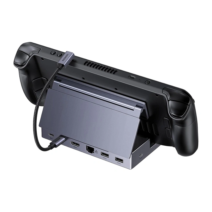 UGREEN CM800 6-in-1 Docking Station for Portable Consoles Steam Deck / Asus ROG Ally USB-C to HDMI 4K 120Hz 2x USB USB-C RJ45 (gray)
