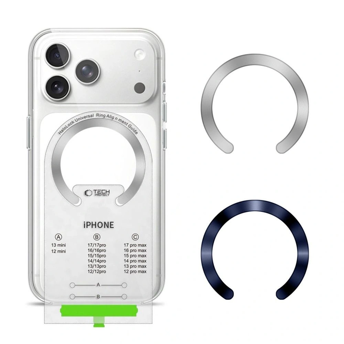 Tech-Protect MMP-210 Magnetic MagSafe Ring Deep Blue & Silver [2 PACK]